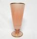 Vintage Murano Cenedese Pink Opaline Gilt Trim 8 Art Glass Goblet Vase Withlabel