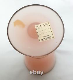 VINTAGE MURANO CENEDESE PINK OPALINE GILT TRIM 8 ART GLASS GOBLET VASE WithLABEL