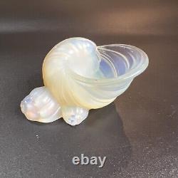 VTG SABINO FRANCE SNAIL SHELL OPALESCENT ART GLASS SCULPTURE, SIGNED be