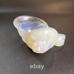VTG SABINO FRANCE SNAIL SHELL OPALESCENT ART GLASS SCULPTURE, SIGNED be