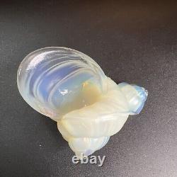 VTG SABINO FRANCE SNAIL SHELL OPALESCENT ART GLASS SCULPTURE, SIGNED be
