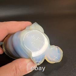 VTG SABINO FRANCE SNAIL SHELL OPALESCENT ART GLASS SCULPTURE, SIGNED be