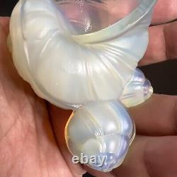 VTG SABINO FRANCE SNAIL SHELL OPALESCENT ART GLASS SCULPTURE, SIGNED be
