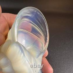 VTG SABINO FRANCE SNAIL SHELL OPALESCENT ART GLASS SCULPTURE, SIGNED be