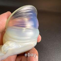 VTG SABINO FRANCE SNAIL SHELL OPALESCENT ART GLASS SCULPTURE, SIGNED be
