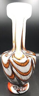 V. B. Opaline Italian Empoli Marbled Glass Vase 10.25 Carlo Moretti Mint