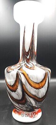 V. B. Opaline Italian Empoli Marbled Glass Vase 10.25 Carlo Moretti Mint