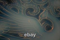 Very Large Art Deco Pierre D'avesn Opalescent Glass Plate Circa 1930