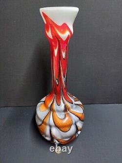 Very Rare Large Vintage Carlo Moretti Murano Opaline and Coloured Glass Vase