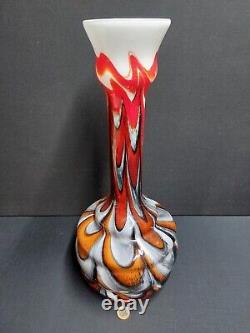 Very Rare Large Vintage Carlo Moretti Murano Opaline and Coloured Glass Vase