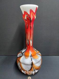 Very Rare Large Vintage Carlo Moretti Murano Opaline and Coloured Glass Vase