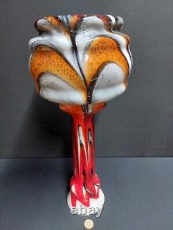 Very Rare Large Vintage Carlo Moretti Murano Opaline and Coloured Glass Vase