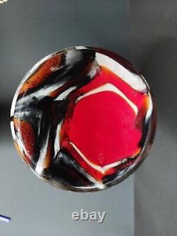 Very Rare Large Vintage Carlo Moretti Murano Opaline and Coloured Glass Vase