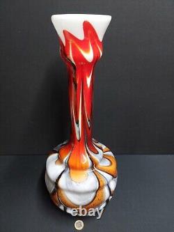 Very Rare Large Vintage Carlo Moretti Murano Opaline and Coloured Glass Vase