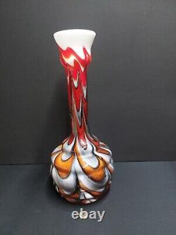 Very Rare Large Vintage Carlo Moretti Murano Opaline and Coloured Glass Vase