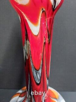 Very Rare Large Vintage Carlo Moretti Murano Opaline and Coloured Glass Vase