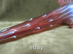 Victorian Cranberry Opalescent Thorn Design Ruffled Epergne Center Lily Vase