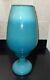 Vinatge Mcm Turquoise Opalescent Polish Glass Vase