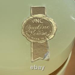 Vincenzo Nason Murano Lemon Yellow Green Opaline Glass Dresser Box Casket (chip)