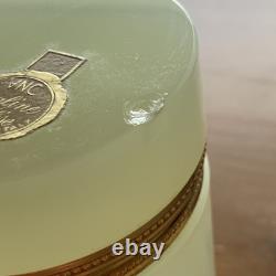 Vincenzo Nason Murano Lemon Yellow Green Opaline Glass Dresser Box Casket (chip)