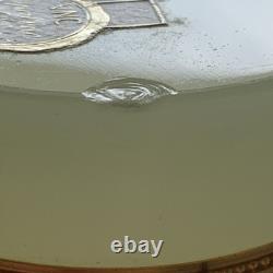 Vincenzo Nason Murano Lemon Yellow Green Opaline Glass Dresser Box Casket (chip)