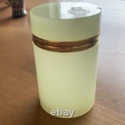 Vincenzo Nason Murano Lemon Yellow Green Opaline Glass Dresser Box Casket (chip)