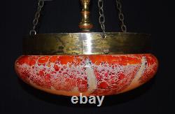 Vintage 1930 Art Deco French Vianne Opaline cased art glass Plafoniere fixture