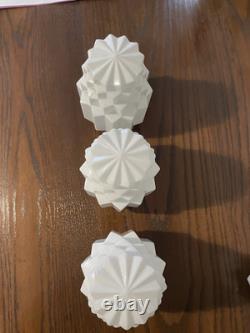Vintage 1930's Art Deco Opaline Ceiling Light Shades x3