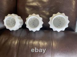 Vintage 1930's Art Deco Opaline Ceiling Light Shades x3