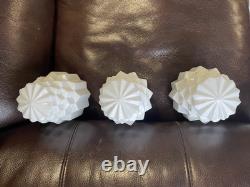 Vintage 1930's Art Deco Opaline Ceiling Light Shades x3