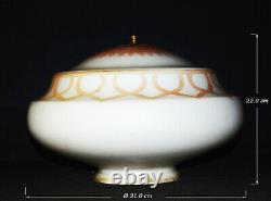 Vintage 1940s Rare Large Art Deco Opaline milk glass school house pendant light