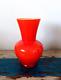 Vintage 1960s Medium Sized Dark Orange Opaline Vase