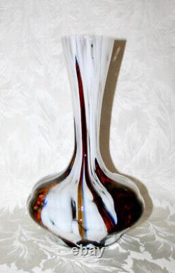 Vintage 1970's Carlo Moretti Opaline Florence Hand Blown Large Art Glass Vase