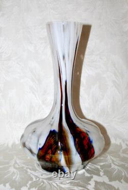 Vintage 1970's Carlo Moretti Opaline Florence Hand Blown Large Art Glass Vase