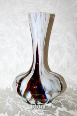 Vintage 1970's Carlo Moretti Opaline Florence Hand Blown Large Art Glass Vase