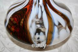 Vintage 1970's Carlo Moretti Opaline Florence Hand Blown Large Art Glass Vase