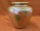Vintage 1978 Carlson Studio Art Glass Vase Hanging Hearts Vines Opalescent 5 1/2