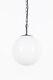 Vintage Antique Art Deco Falks Round Globe Opaline Glass Pendant Lamp Light