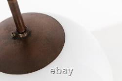 Vintage Antique Art Deco Falks Round Globe Opaline Glass Pendant Lamp Light