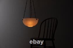 Vintage Antique Art Deco White Glass Moonstone Opaline Plafonnier Lamp Light