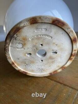 Vintage Antique Glass DOME OPALINE Art Deco Industrial Ceiling Light Lamp