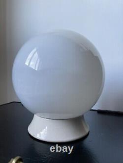 Vintage Antique Glass DOME OPALINE Art Deco Industrial Ceiling Light Lamp