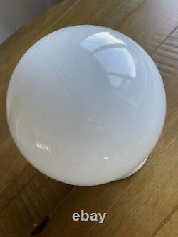 Vintage Antique Glass DOME OPALINE Art Deco Industrial Ceiling Light Lamp