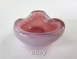 Vintage Archimede Seguso Murano Alabastro Opaline Pink Small Dish 9cm