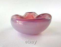 Vintage Archimede Seguso Murano Alabastro Opaline Pink Small Dish 9cm