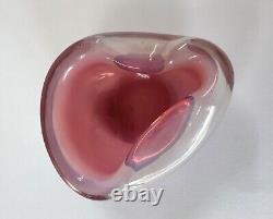 Vintage Archimede Seguso Murano Alabastro Opaline Pink Small Dish 9cm