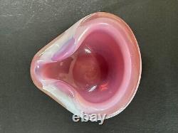 Vintage Archimede Seguso Murano Alabastro Opaline Pink Small Dish 9cm