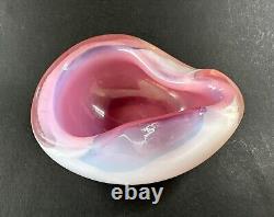 Vintage Archimede Seguso Murano Alabastro Opaline Pink Small Dish 9cm