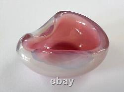 Vintage Archimede Seguso Murano Alabastro Opaline Pink Small Dish 9cm