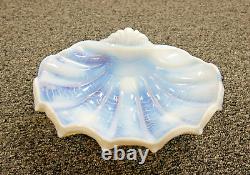 Vintage Art Deco 1930s Opalescent Iridescent Glass Clam Shell Bowl 9.5 RARE